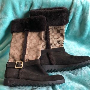 Brown Coach Boots Size 7-8